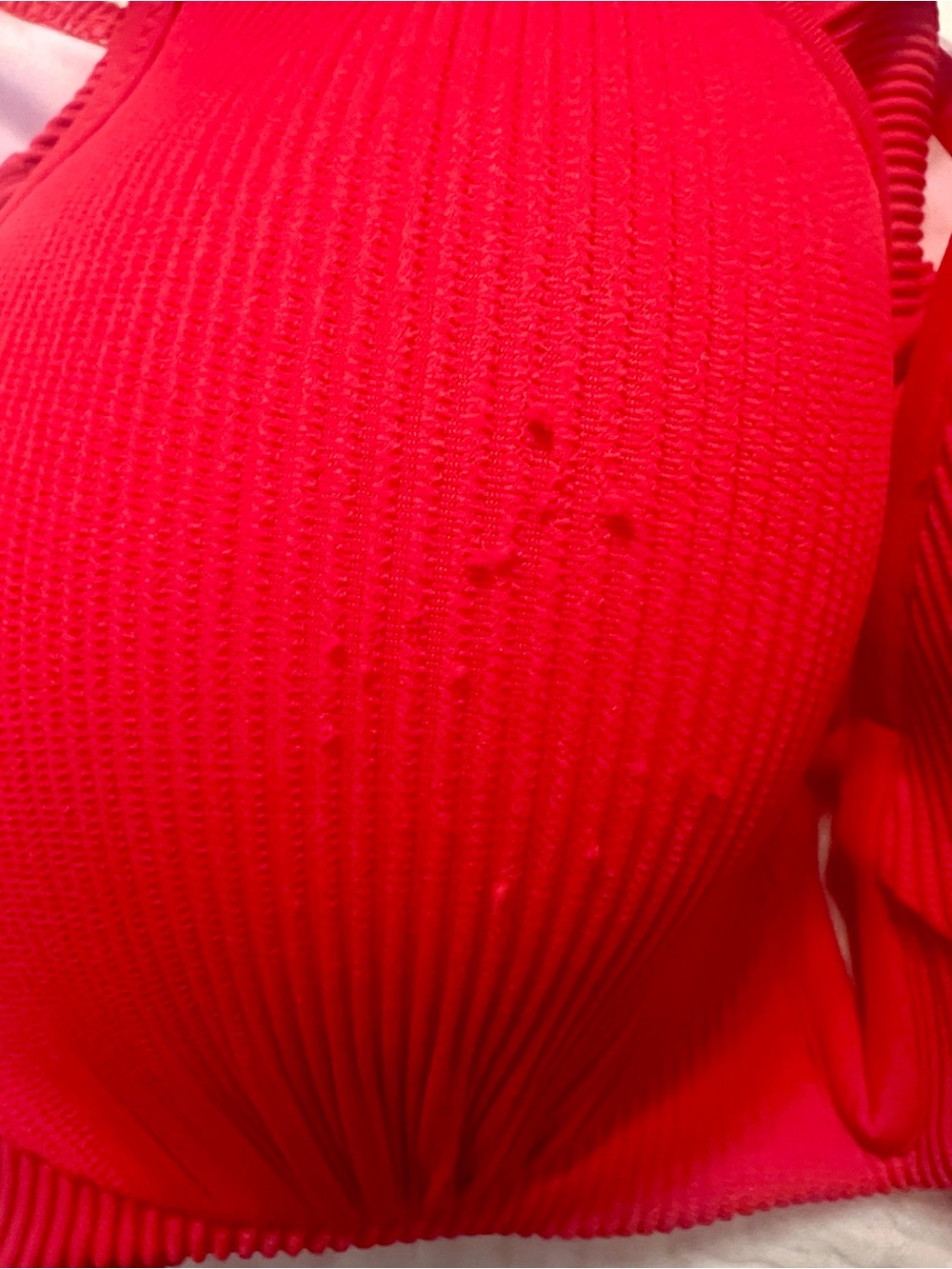 Red Ribbed Bikini Set - Picture 3 of 3